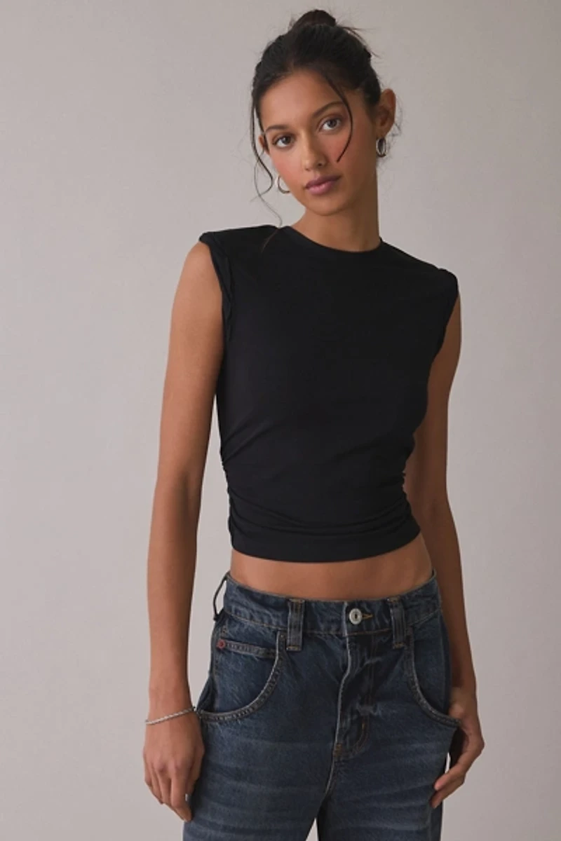 AllSaints West Ruched Side Tank Top