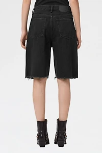 AllSaints Aki Crossover Wide Leg Denim Shorts