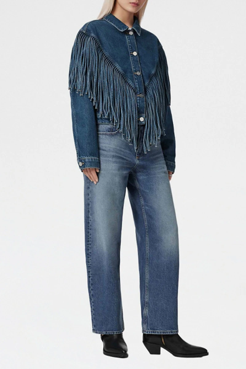 AllSaints Marlene Western Tassel Denim Jacket