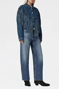 AllSaints Marlene Western Tassel Denim Jacket