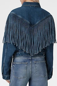 AllSaints Marlene Western Tassel Denim Jacket