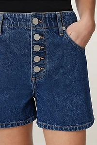 AllSaints Tay Button Fly Mid-Rise Denim Shorts