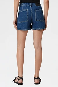 AllSaints Tay Button Fly Mid-Rise Denim Shorts