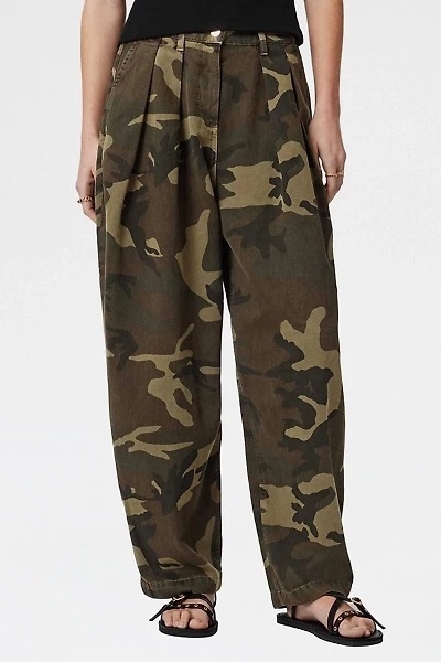 AllSaints Becca Camo Denim Barrel Leg Pants