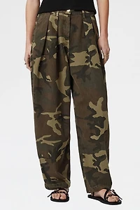 AllSaints Becca Camo Denim Barrel Leg Pants