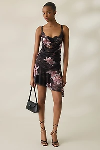 AllSaints Bea Asymmetric Mesh Mini Dress