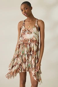 AllSaints Cavalry Relaxed Fit Tiered Mini Dress