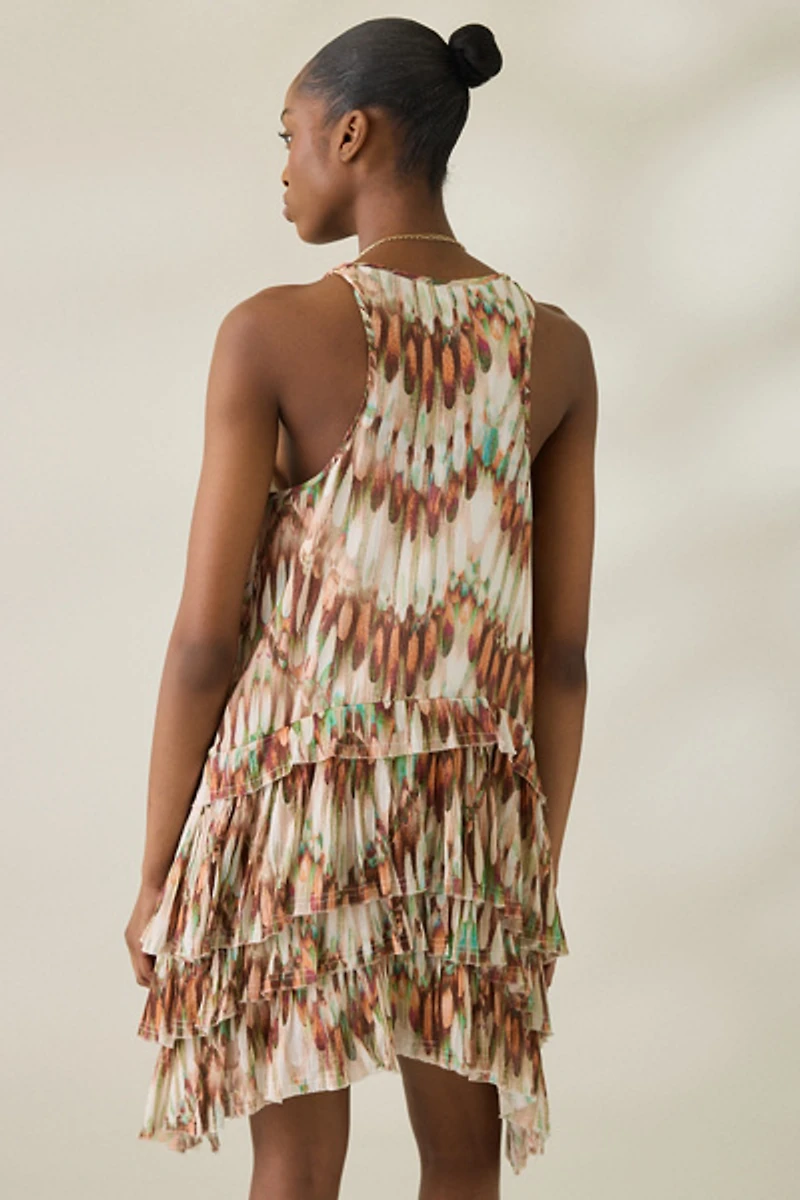AllSaints Cavalry Relaxed Fit Tiered Mini Dress