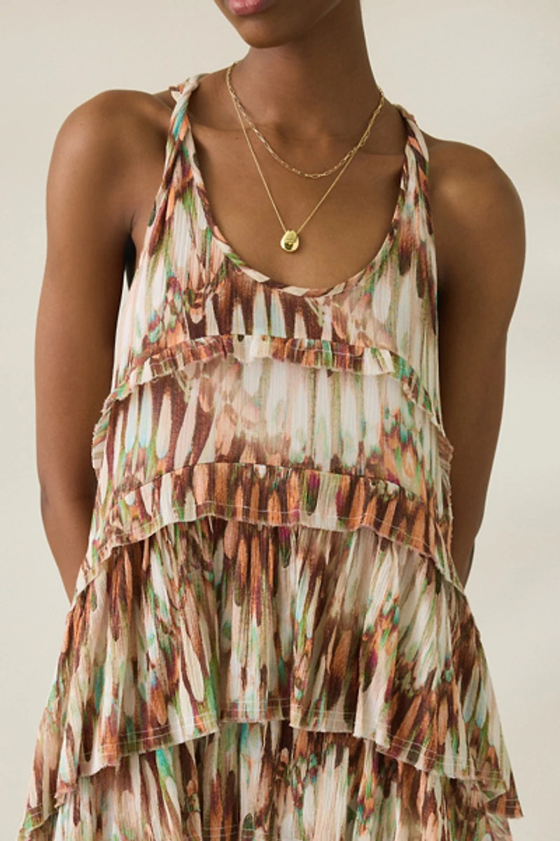 AllSaints Cavalry Relaxed Fit Tiered Mini Dress