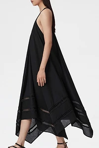 AllSaints Lil Ladder Trim Hanky Hem Midi Dress
