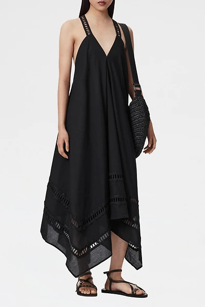 AllSaints Lil Ladder Trim Hanky Hem Midi Dress