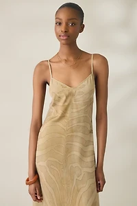 AllSaints Leona Zebra Bias Cut Slip Maxi Dress