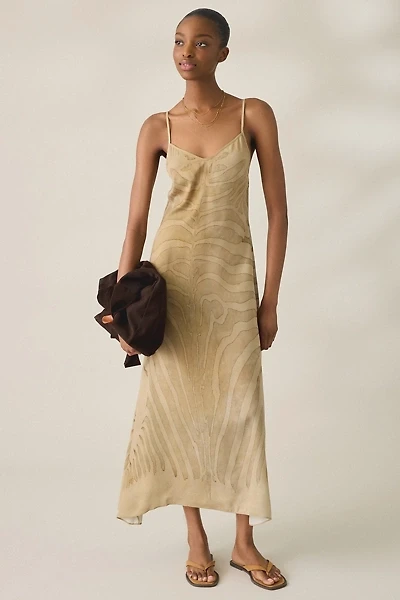 AllSaints Leona Zebra Bias Cut Slip Maxi Dress