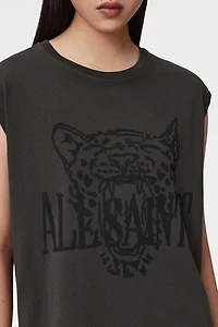AllSaints Wild Brooke Graphic Relaxed Fit Tee Mini Dress