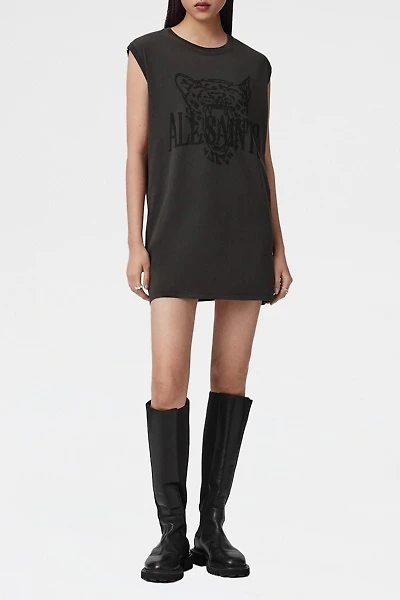 AllSaints Wild Brooke Graphic Relaxed Fit Tee Mini Dress
