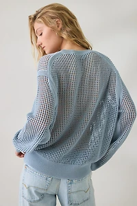 AllSaints Raelyn Open Stitch Knit Crew Neck Sweater
