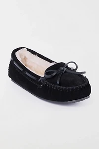 Minnetonka Cally Faux Fur Suede Moccasin Slipper