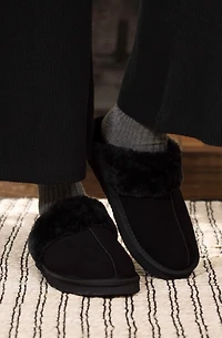 Minnetonka Chesney Faux Fur Suede Scuff Slippers