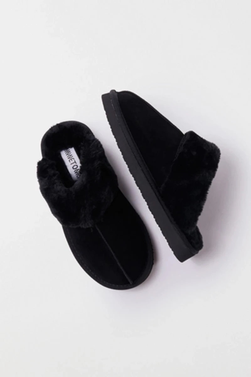 Minnetonka Chesney Faux Fur Suede Scuff Slippers