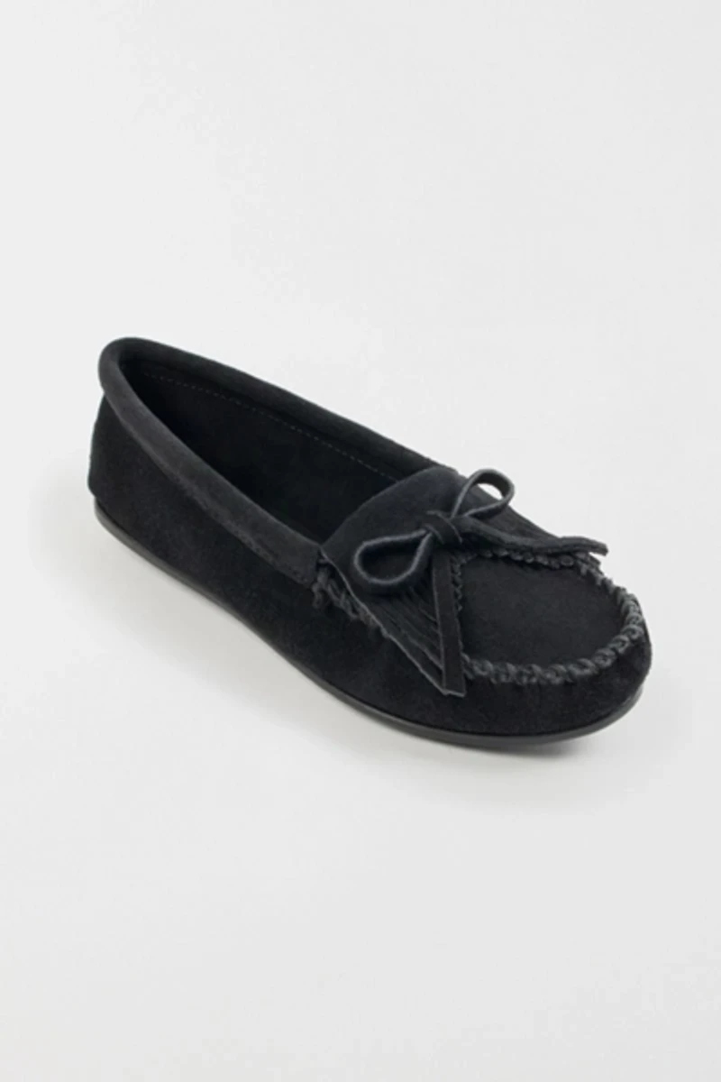 Minnetonka Suede Kilty Hardsole Moccasins