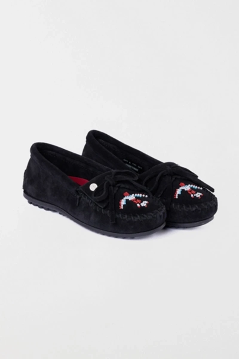 Minnetonka  Women's Thunderbird Animikii Suede Beaded Moccasin