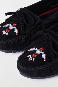 Minnetonka  Women's Thunderbird Animikii Suede Beaded Moccasin