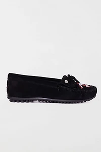 Minnetonka  Women's Thunderbird Animikii Suede Beaded Moccasin