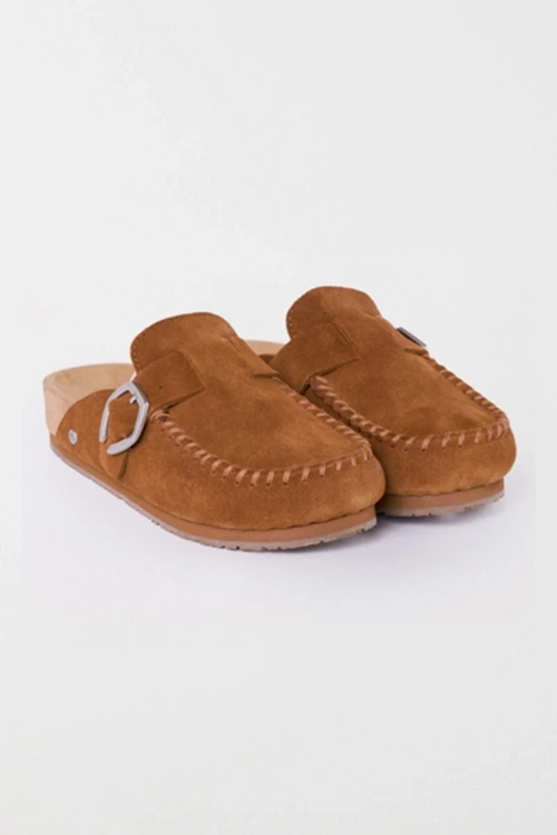 Minnetonka Suede Buckle Clog