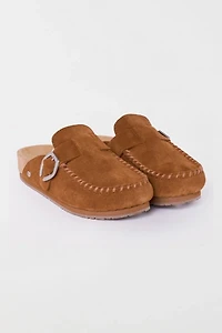 Minnetonka Suede Buckle Clog
