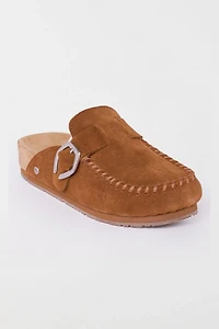 Minnetonka Suede Buckle Clog