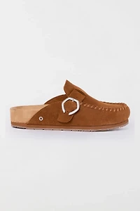 Minnetonka Suede Buckle Clog