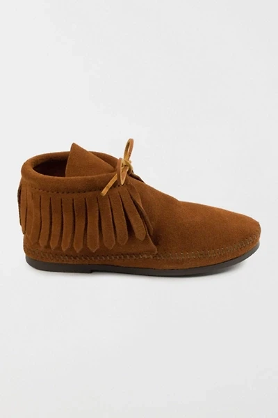Minnetonka Suede Classic Fringe Moccasin Boot