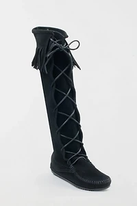 Minnetonka Suede Lace-Up Moccasin Boot