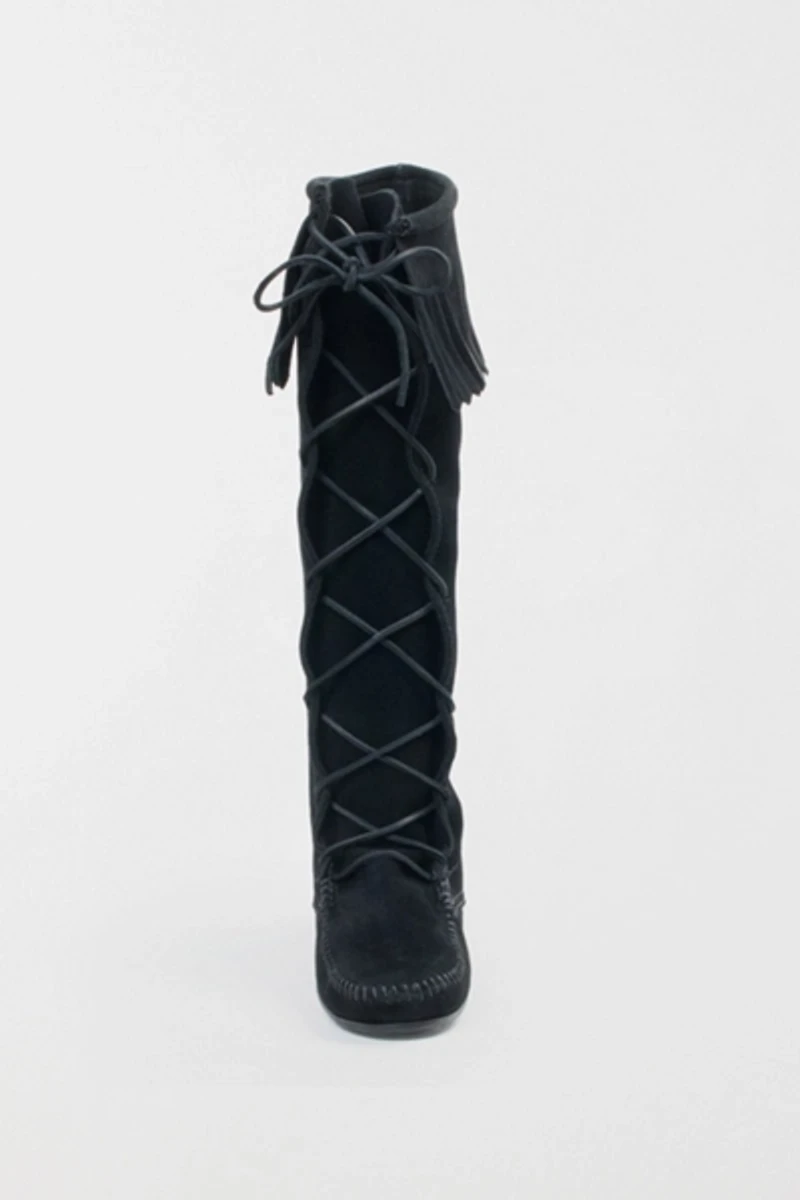 Minnetonka Suede Lace-Up Moccasin Boot