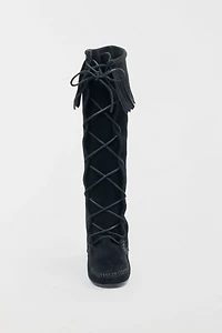 Minnetonka Suede Lace-Up Moccasin Boot