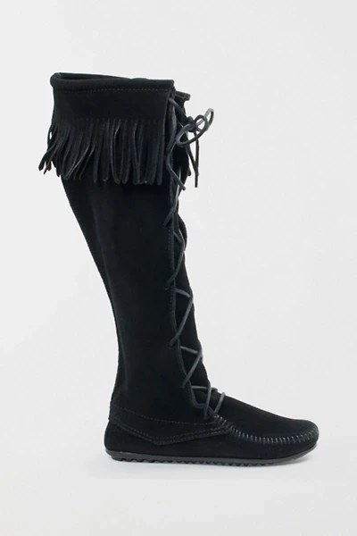Minnetonka Suede Lace-Up Moccasin Boot