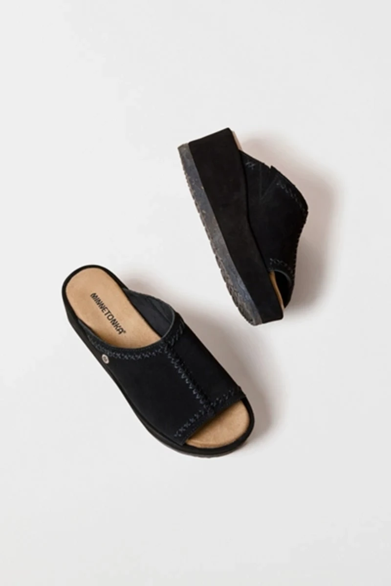 Minnetonka Suede Wedge Sandal