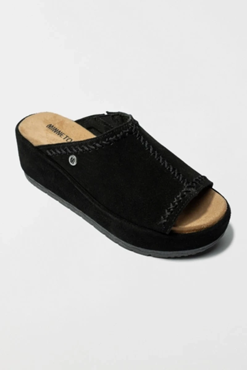 Minnetonka Suede Wedge Sandal