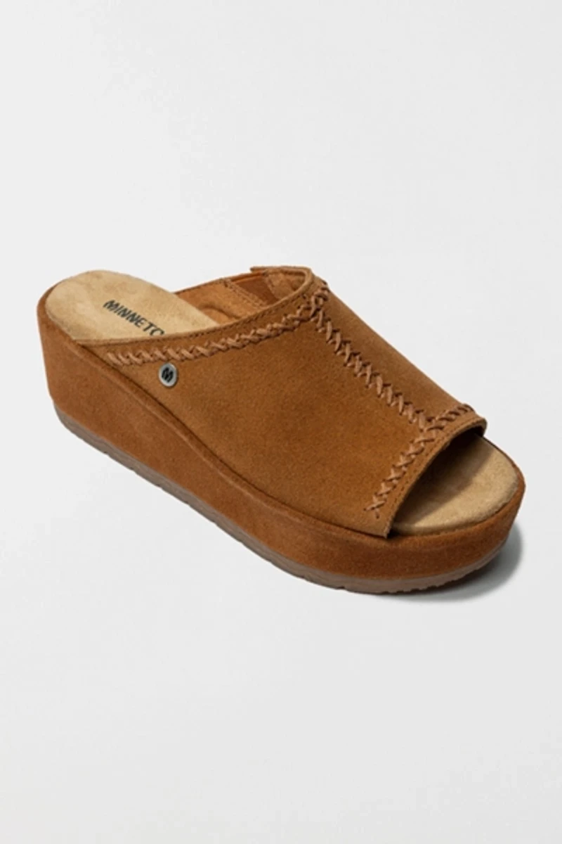 Minnetonka Suede Wedge Sandal