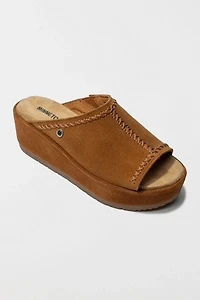 Minnetonka Suede Wedge Sandal