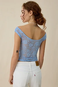 UO Fia Lace Off-The-Shoulder Crop Top