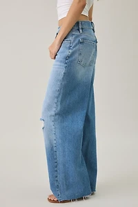 AllSaints Aki Crossover Waist Wide Leg Jeans