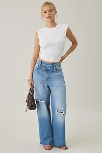 AllSaints Aki Crossover Waist Wide Leg Jeans