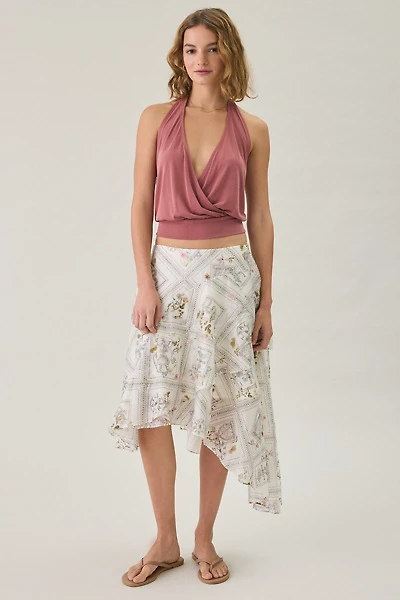 AllSaints Manoy Scarf Print Asymmetric Midi Skirt