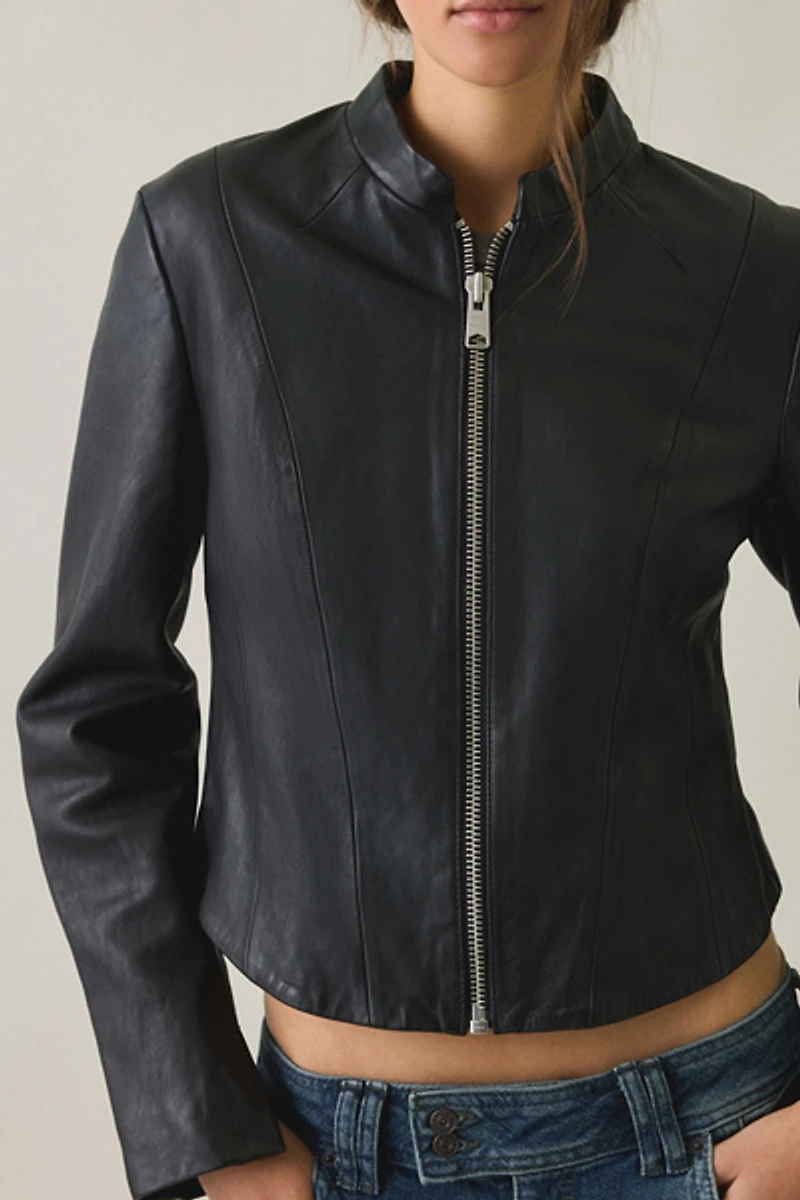 AllSaints Sadler Slim Leather Jacket