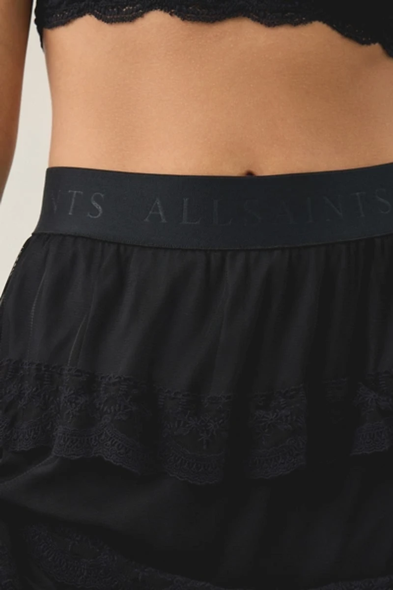 AllSaints Maggie Semi-Sheer Tiered Lace Maxi Skirt