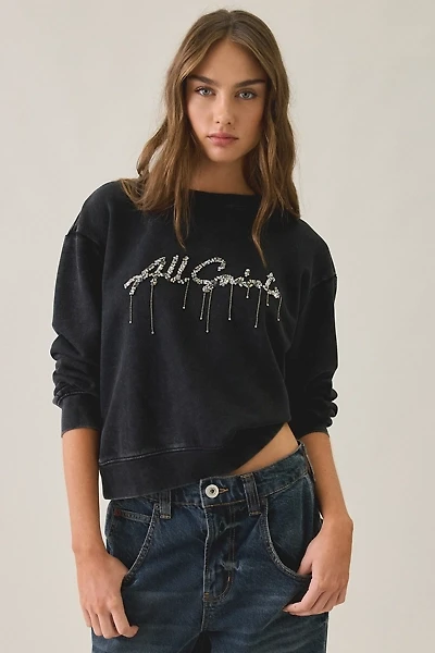 AllSaints Pippa Chains Embellished Graphic Crew Neck Pullover