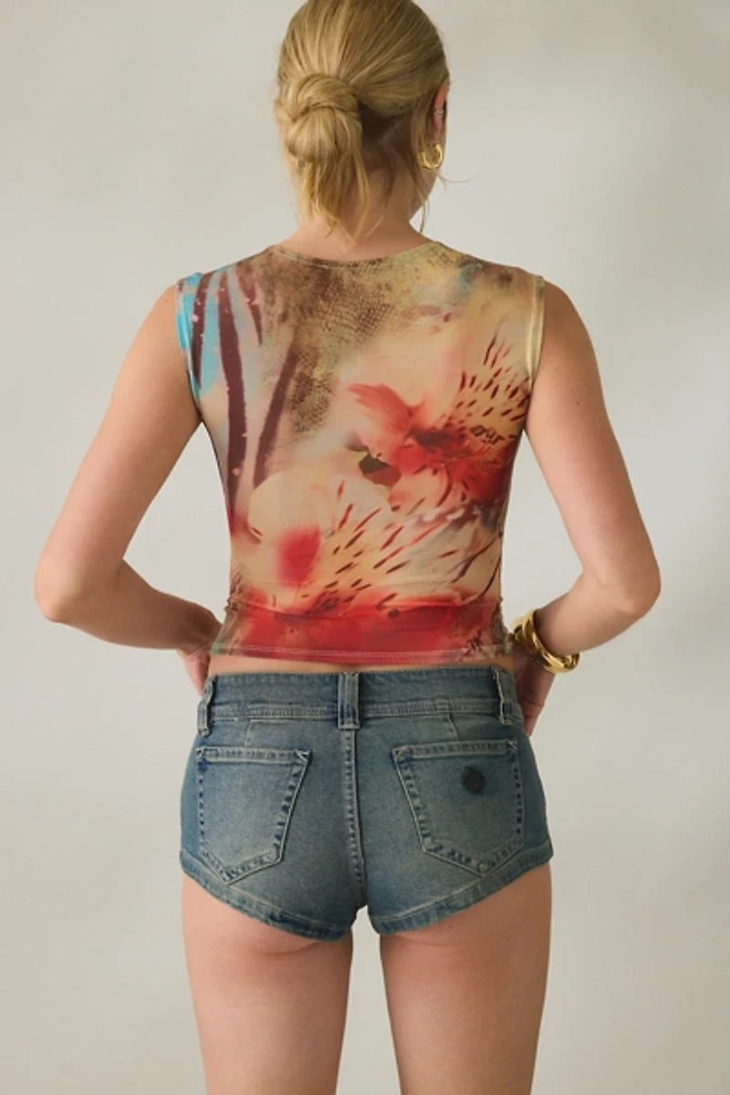 Abrand 00 Zahli Super Low-Rise Denim Mini Short