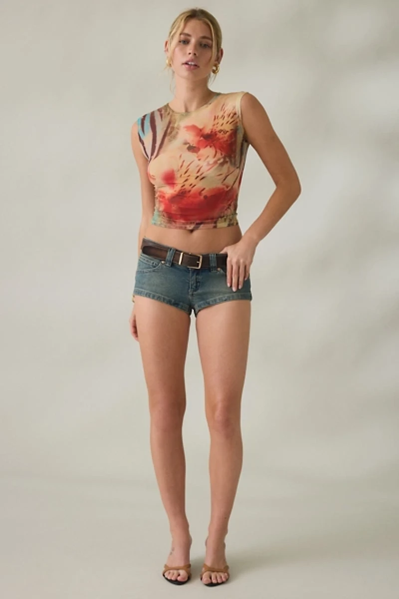 Abrand 00 Zahli Super Low-Rise Denim Mini Short