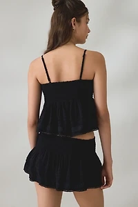 Kimchi Blue Coffee Date Flutter Lace Trim Shorts 2-Piece Set